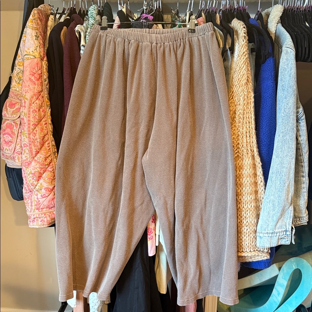 Blue Fish Waffle Knit Wide Leg Pull On Pant